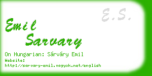 emil sarvary business card