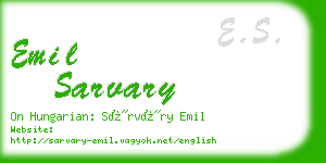 emil sarvary business card
